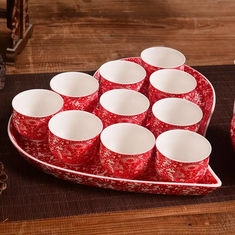 extract Medicinal widow Išpardavimas! Aukšto rango Kinijos vestuvių dovana vestuvių prekių raudonos  keramikos teacup arbatinukas dukart laimę arbatos puodą širdies formos  plokštelės rinkinys / Teaware | www.lipki.lt